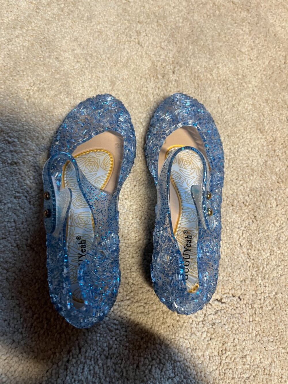 GUGUYeah Princess Jelly Flats Girls Slip On Dress Shoes Size 28 💗